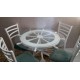 Dört Sandalyeli Tornalı Beyaz Lake Dümen Mutfak Yemek Masası